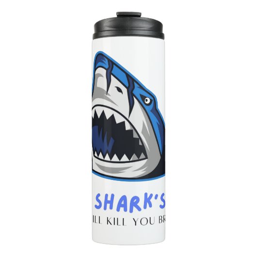 サメに殺される仲間…おもしろい引用文 タンブラー (正面)