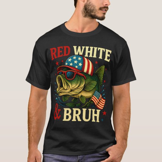 サメのあご アメリカ国旗 Tシャツ (正面)