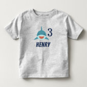 サメのおとり | オーダーメイド 誕生日年齢 トドラーTシャツ (正面)