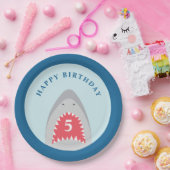 サメのお誕生日パーティー ペーパープレート (パーティー)