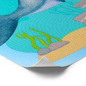 サメのぬいぐるみ プリント 動物 子供部屋 ポスター (角)