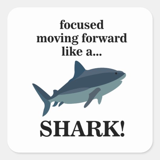 サメのように前進することに焦点を合わせたサメ スクエアシール (正面)