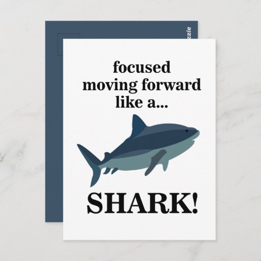 サメのように前進することに焦点を合わせたサメ ポストカード (正面/裏面)