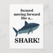 サメのように前進することに焦点を合わせたサメ ポストカード (正面)