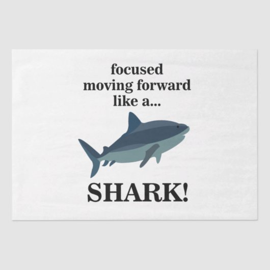 サメのように前進することに焦点を合わせたサメ 薄葉紙 (正面)