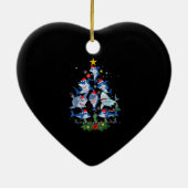 サメのクリスマスツリーおもしろいサメ愛好家クリスマスP セラミックオーナメント (裏面)