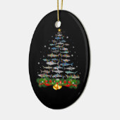 サメのクリスマスツリーサメ愛好家が男性に贈り物 セラミックオーナメント (左)