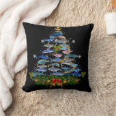 サメのクリスマスツリーサメ愛好家の男性の女性のギフト クッション (ブランケット)