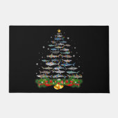 サメのクリスマスツリーサメ愛好家の男性の女性のギフト ドアマット (正面)