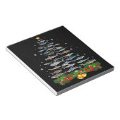 サメのクリスマスツリーサメ愛好家の男性の女性のギフト ノートパッド (アングル)