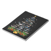 サメのクリスマスツリーサメ愛好家の男性の女性のギフト ノートパッド (回転)