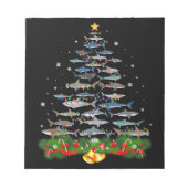 サメのクリスマスツリーサメ愛好家の男性の女性のギフト ノートパッド (正面)