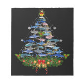 サメのクリスマスツリーサメ愛好家の男性の女性のギフト ノートパッド (正面)