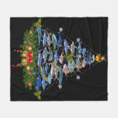 サメのクリスマスツリーサメ愛好家の男性の女性のギフト フリースブランケット (正面(横))