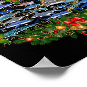 サメのクリスマスツリーサメ愛好家の男性の女性のギフト ポスター (角)