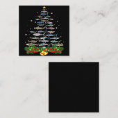サメのクリスマスツリーサメ愛好家ギフト スクエア名刺 (正面/裏面)