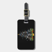 サメのクリスマスツリーサメ愛好家ギフト ラゲッジタグ (正面縦)