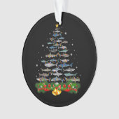 サメのクリスマスツリー、サメ愛好家の贈り物 オーナメント (正面)