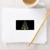 サメのクリスマスツリー、サメ愛好家の贈り物 ラベル (インサイチュ)