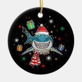 サメのクリスマスツリー セラミックオーナメント (正面)