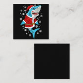 サメのクリスマスプレゼント，サンタの贈り物 スクエア名刺 (正面/裏面)