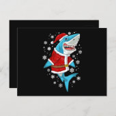 サメのクリスマスプレゼント サンタギフト 案内ポストカード (正面/裏面)