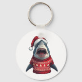 サメのクリスマス・セーターTシャツ キーホルダー (裏面)