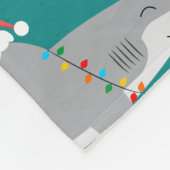 サメのクリスマス フリースブランケット (角)