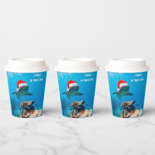 サメのクリスマス ペーパーカップ (複数)