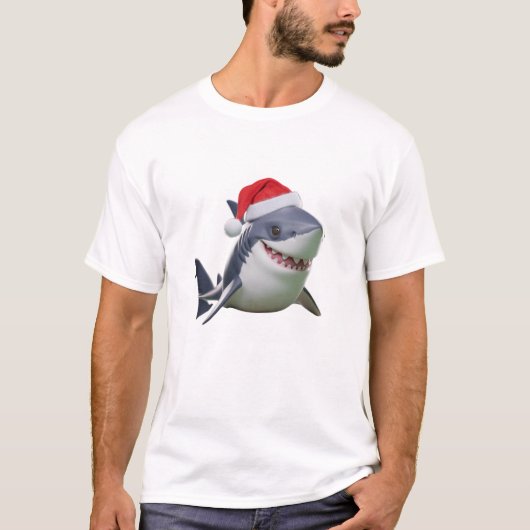 サメのクリスマス Tシャツ (正面)