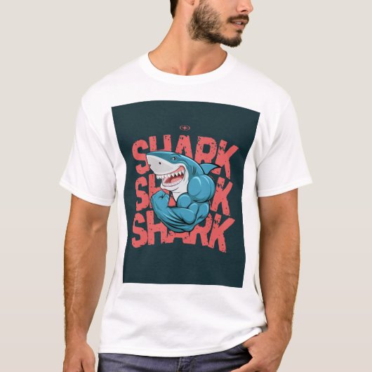 "サメのグラフィックTシャツ – 海の捕食者S Tシャツ (正面)