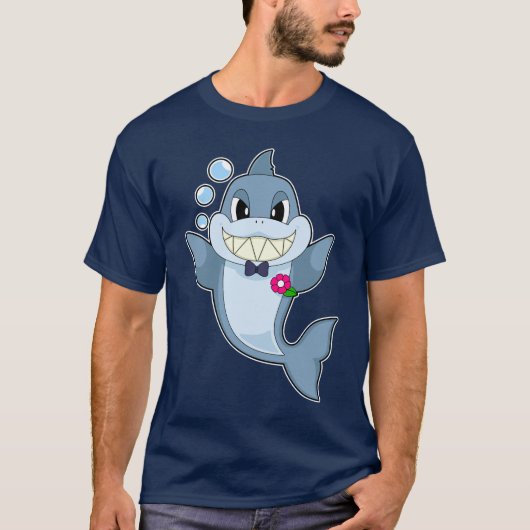 サメのグルームのボウタイ ウェディング Tシャツ (正面)