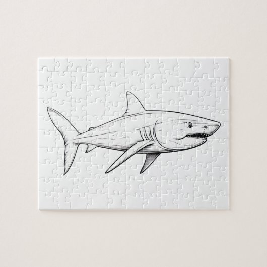 サメのスケッチ ジグソーパズル (横)