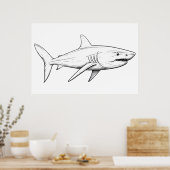 サメのスケッチ ポスター (キッチン)