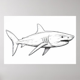 サメのスケッチ ポスター
