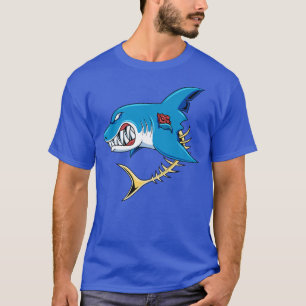 サメのゾンビ白いサメ潜水艦海洋生物学者 Tシャツ