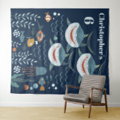 サメのテーマ DIY 年齢  underwater ワールド キッズ タペストリー (インサイチュ(横))