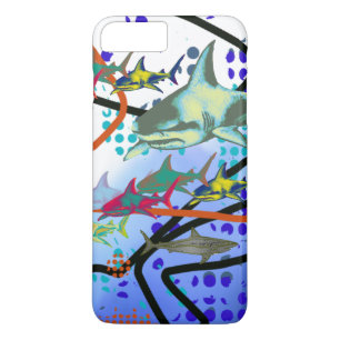 サメのデジタルイラストレーション iPhone 8 PLUS/7 PLUSケース