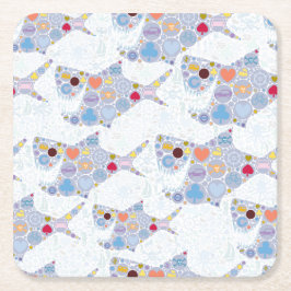 サメのネズミ スクエアペーパーコースター