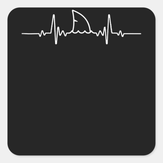 サメのハートビートサメ愛好家フィン海動物 スクエアシール (正面)