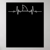 サメのハートビートサメ愛好家フィン海動物 ポスター (正面)