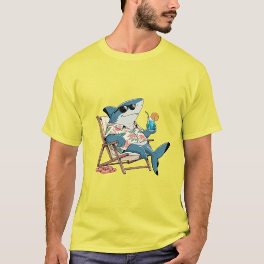 サメのバケーション 楽しいTシャツ Tシャツ (正面)