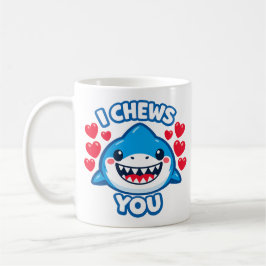 サメのバレンタインギフト I Chews You Funny Shark コーヒーマグカップ