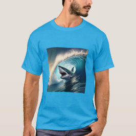 サメのバンプと咬傷メンズTシャツ Tシャツ