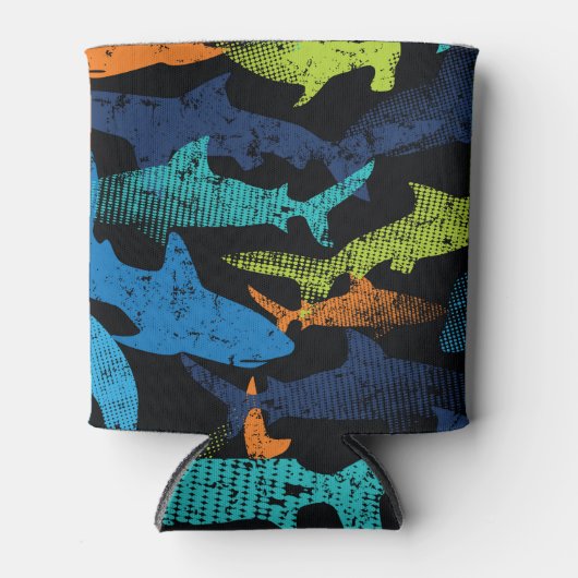 サメのパターンモダン、都市 缶クーラー (正面)