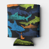 サメのパターンモダン、都市 缶クーラー (裏面)