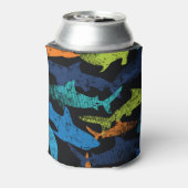 サメのパターンモダン、都市 缶クーラー (缶裏面)