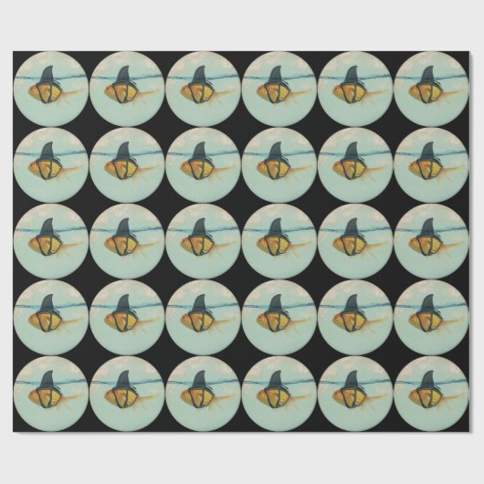サメのヒレを持つ金魚 ラッピングペーパー (フラット)