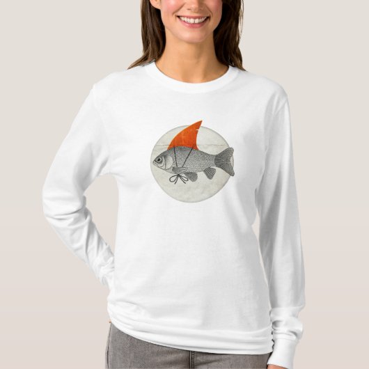 サメのヒレを持つ金魚 Tシャツ (正面)