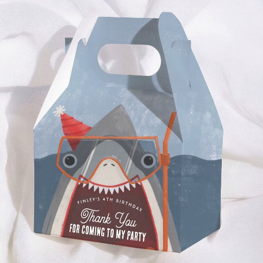 サメのプールパーティー 誕生日お礼 フェイバーボックス